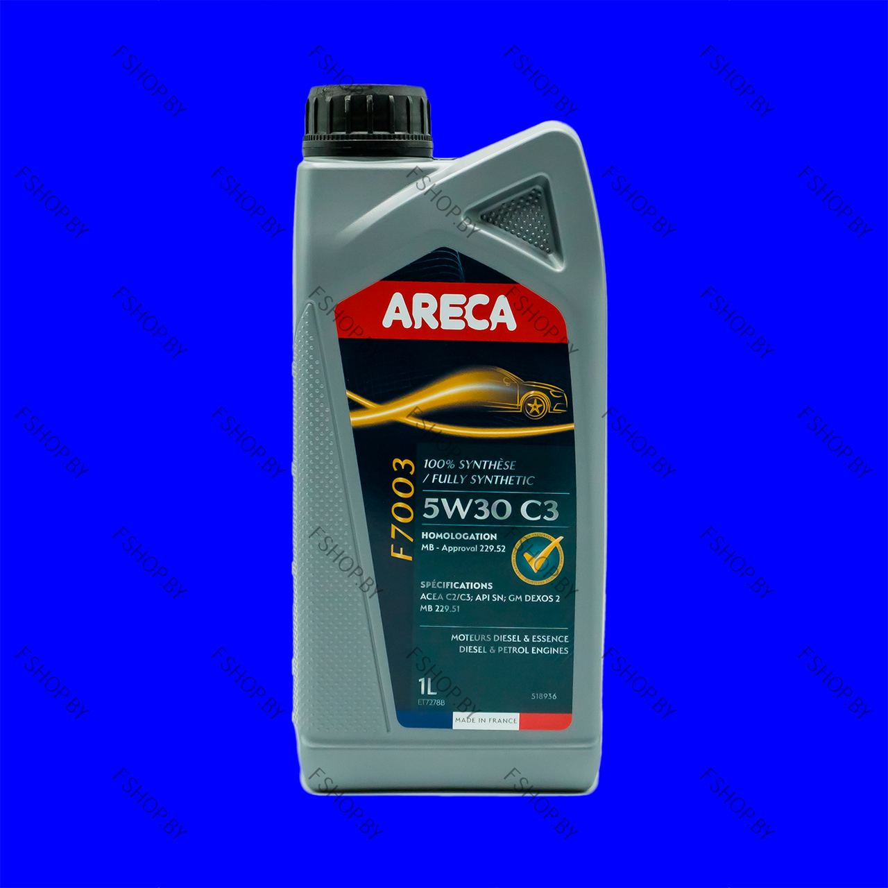 Масло моторное ARECA F7003 5W30 - 1 литр для Ленд Ровер Ниссан Опель Пежо Равон Шкода Тойота Фольксваген