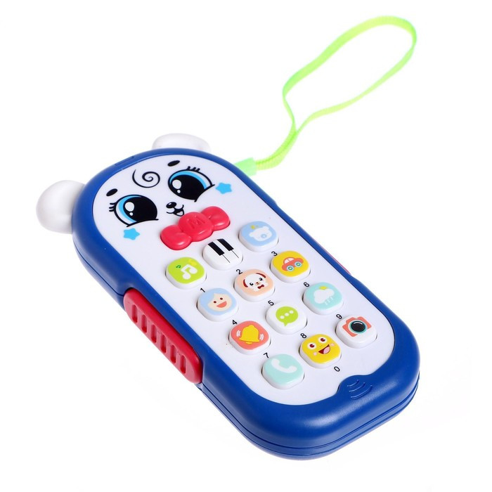 Музыкальная игрушка «Умный телефончик» свет, звук, цвет синий - фото 2 - id-p180774322