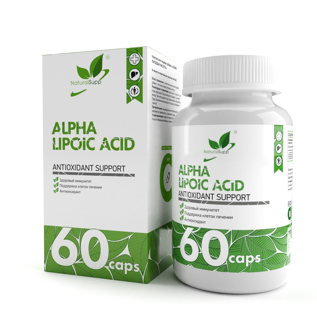 Специальные препараты NaturalSupp Alpha lipoic acid 60 капс - фото 1 - id-p180775586