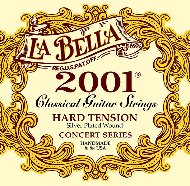 La Bella 2001H 2001 Hard Комплект струн для классической гитары, сильное натяжение, посеребренные