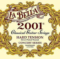 La Bella 2001H 2001 Hard Комплект струн для классической гитары, сильное натяжение, посеребренные