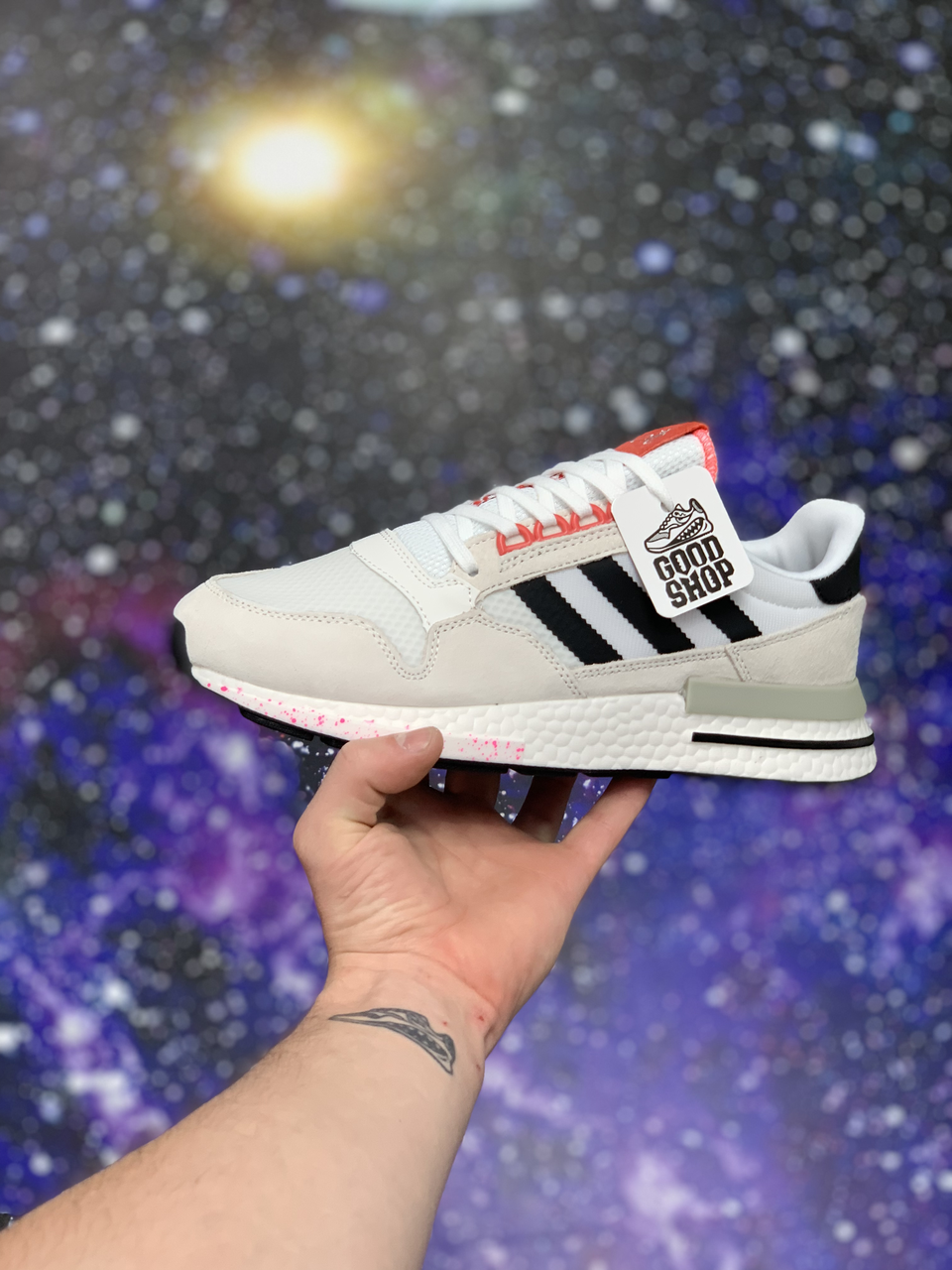 Кроссовки Adidas ZX Boost 500 White Black Red