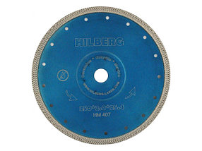 Алмазный круг 250х25,4/22,23 мм по керамике сплошн.ультратонкий Turbo HILBERG