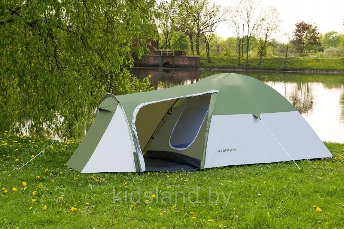 Палатка ACAMPER MONSUN PRO (3-местная 3000 мм/ст) green 135 + 210 х 185 х 125/100 см - фото 1 - id-p180840296