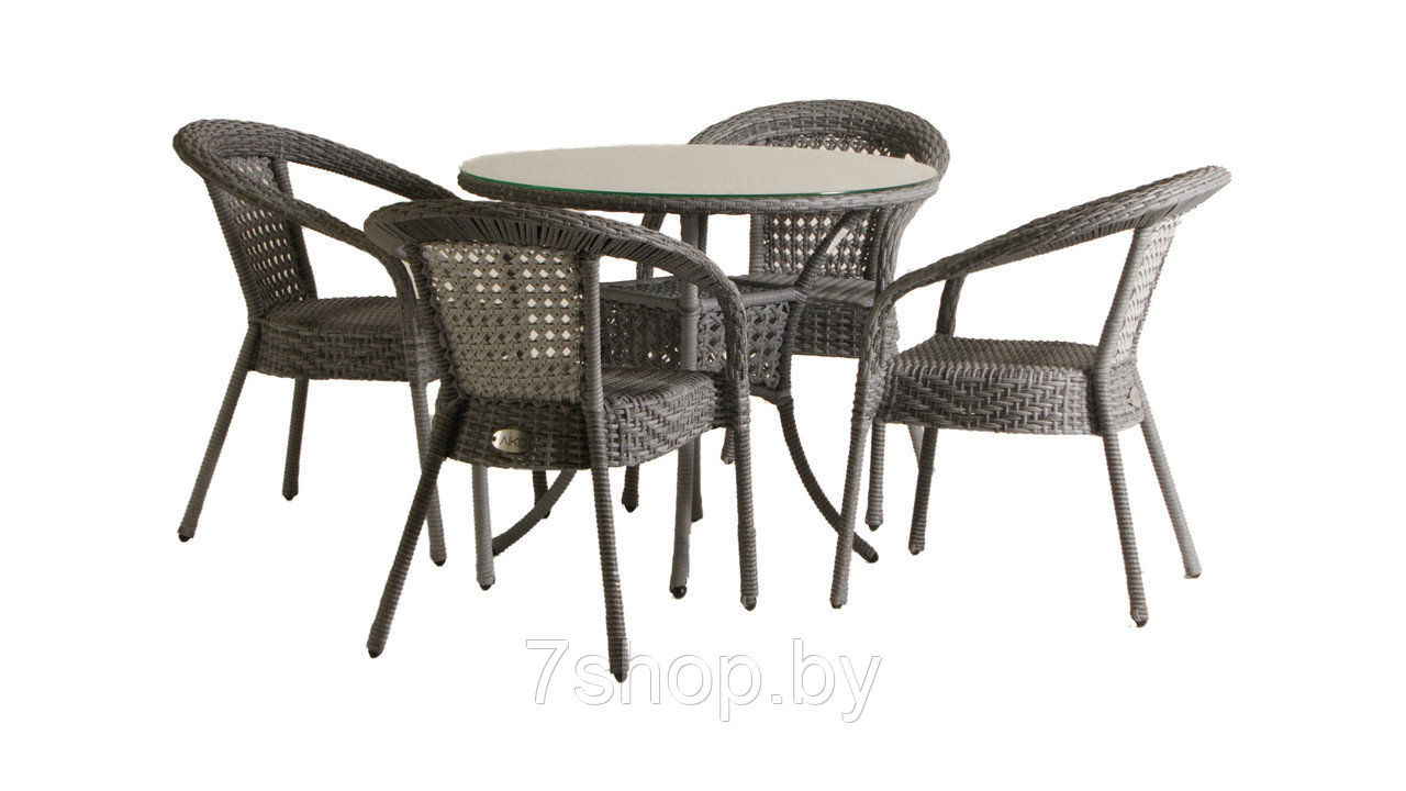 Стол садовый круглый DECO 90 см, серый - фото 2 - id-p180843630