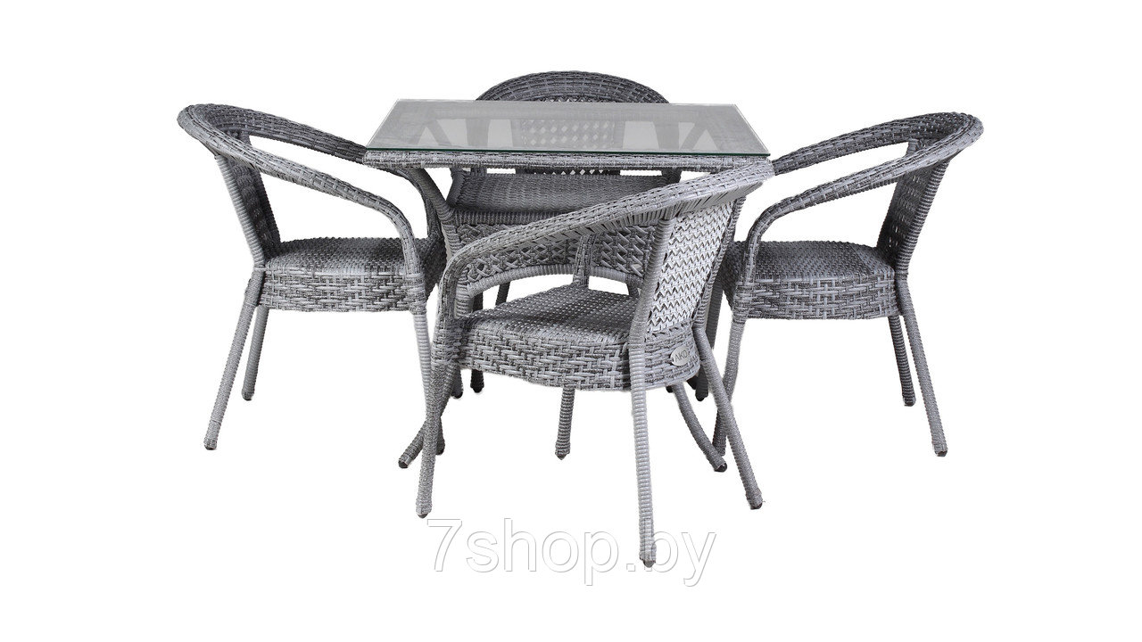 Стол садовый обеденный квадратный DECO 90x90, серый - фото 3 - id-p180843634