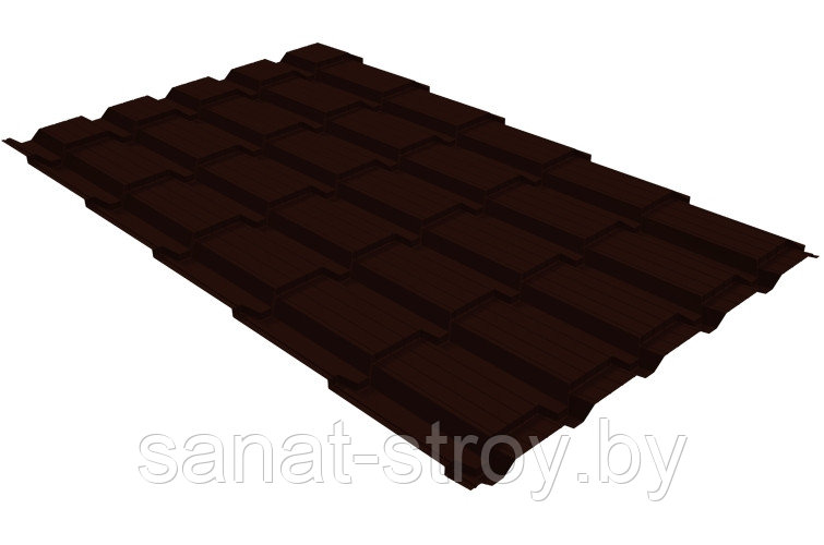 Металлочерепица Quadro Profi 0,45 PE  RAL 8017 Шоколад RR 32 Темно-коричневый