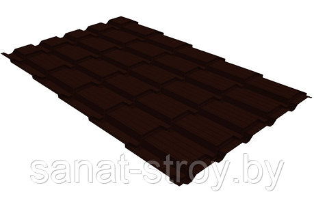 Металлочерепица Quadro Profi 0,45 PE  RAL 8017 Шоколад RR 32 Темно-коричневый, фото 2
