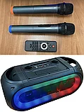 Портативная Bluetooth колонка караоке ZQS 4247 с двумя беспроводными микрофонами  FM USB TF Type-C, фото 9
