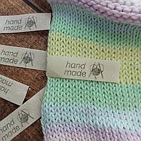 Пришивные бирки "Handmade"цвет: белый, хлопок