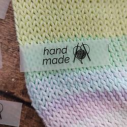 Пришивные бирки  "Handmade"цвет: белый, силикон