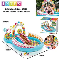 Надувной игровой центр-бассейн Intex Территория сладостей ( 295х191х130 см)