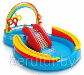 Детский надувной центр-бассейн Intex Радужные кольца (297х193х135 см) - фото 3 - id-p180850705