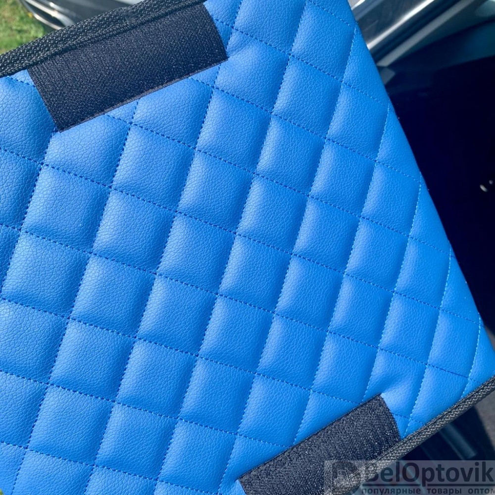 Автомобильный органайзер Кофр в багажник LUX CARBOX Усиленные стенки (размер 30х30см) Серый с белой строчкой - фото 6 - id-p180862058