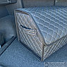 Автомобильный органайзер Кофр в багажник Premium CARBOX Усиленные стенки (размер 50х30см) Черный с белой, фото 5