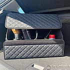Автомобильный органайзер Кофр в багажник LUX CARBOX Усиленные стенки (размер 50х30см) Серый с серой строчкой, фото 10