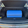 Автомобильный органайзер Кофр в багажник LUX CARBOX Усиленные стенки (размер 70х40см) Черный с белой строчкой, фото 3