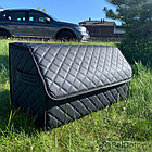 Автомобильный органайзер Кофр в багажник LUX CARBOX Усиленные стенки (размер 50х30см) Черный с красной, фото 7