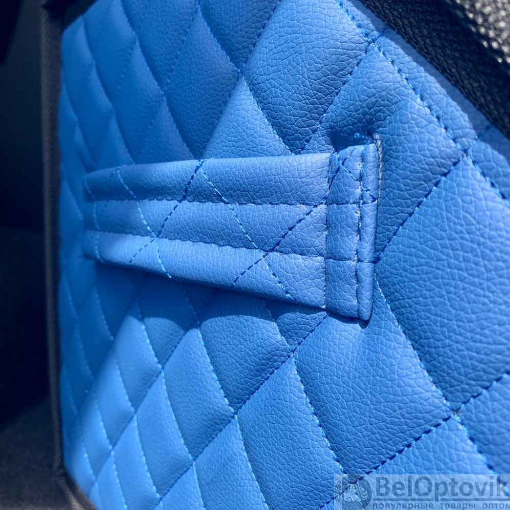 Автомобильный органайзер Кофр в багажник LUX CARBOX Усиленные стенки (размер 30х30см) Синий с синей строчкой - фото 7 - id-p180862326
