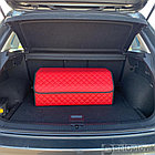 Автомобильный органайзер Кофр в багажник LUX CARBOX Усиленные стенки (размер 70х40см) Черный с черной строчкой, фото 8