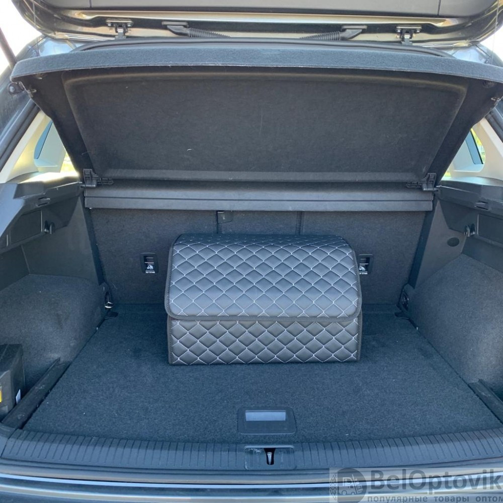 Автомобильный органайзер Кофр в багажник Premium CARBOX Усиленные стенки (размер 50х30см) Черный с черной - фото 3 - id-p180862333