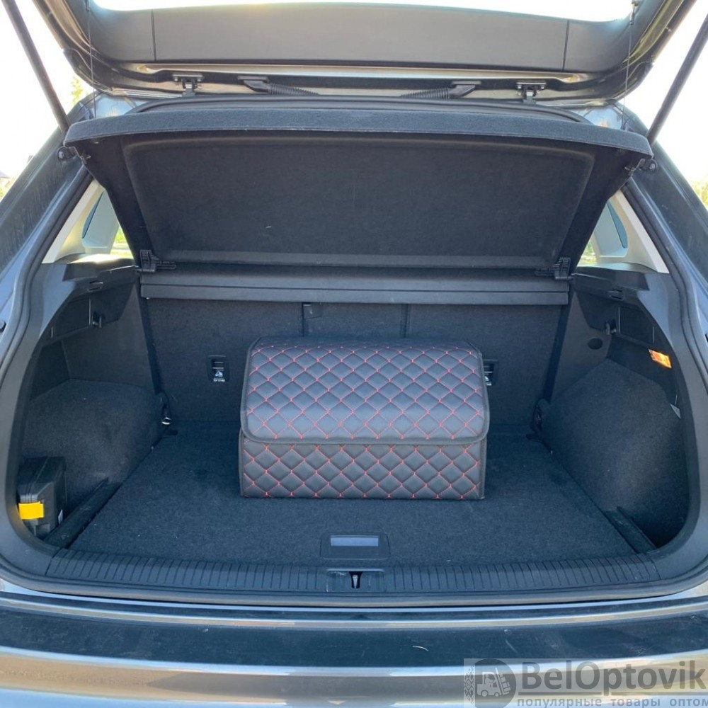 Автомобильный органайзер Кофр в багажник Premium CARBOX Усиленные стенки (размер 50х30см) Черный с черной - фото 5 - id-p180862333