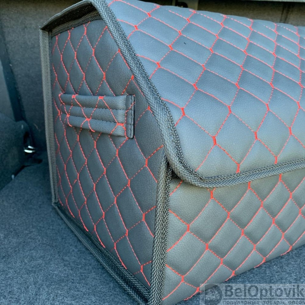 Автомобильный органайзер Кофр в багажник Premium CARBOX Усиленные стенки (размер 50х30см) Черный с черной - фото 10 - id-p180862333