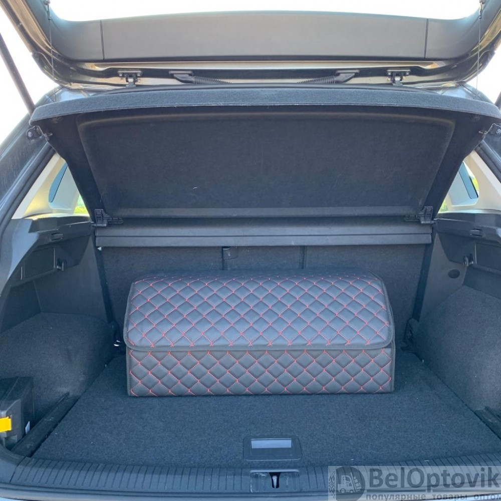 Автомобильный органайзер Кофр в багажник Premium CARBOX Усиленные стенки (размер 70х40см) Черный с красной - фото 2 - id-p180862346