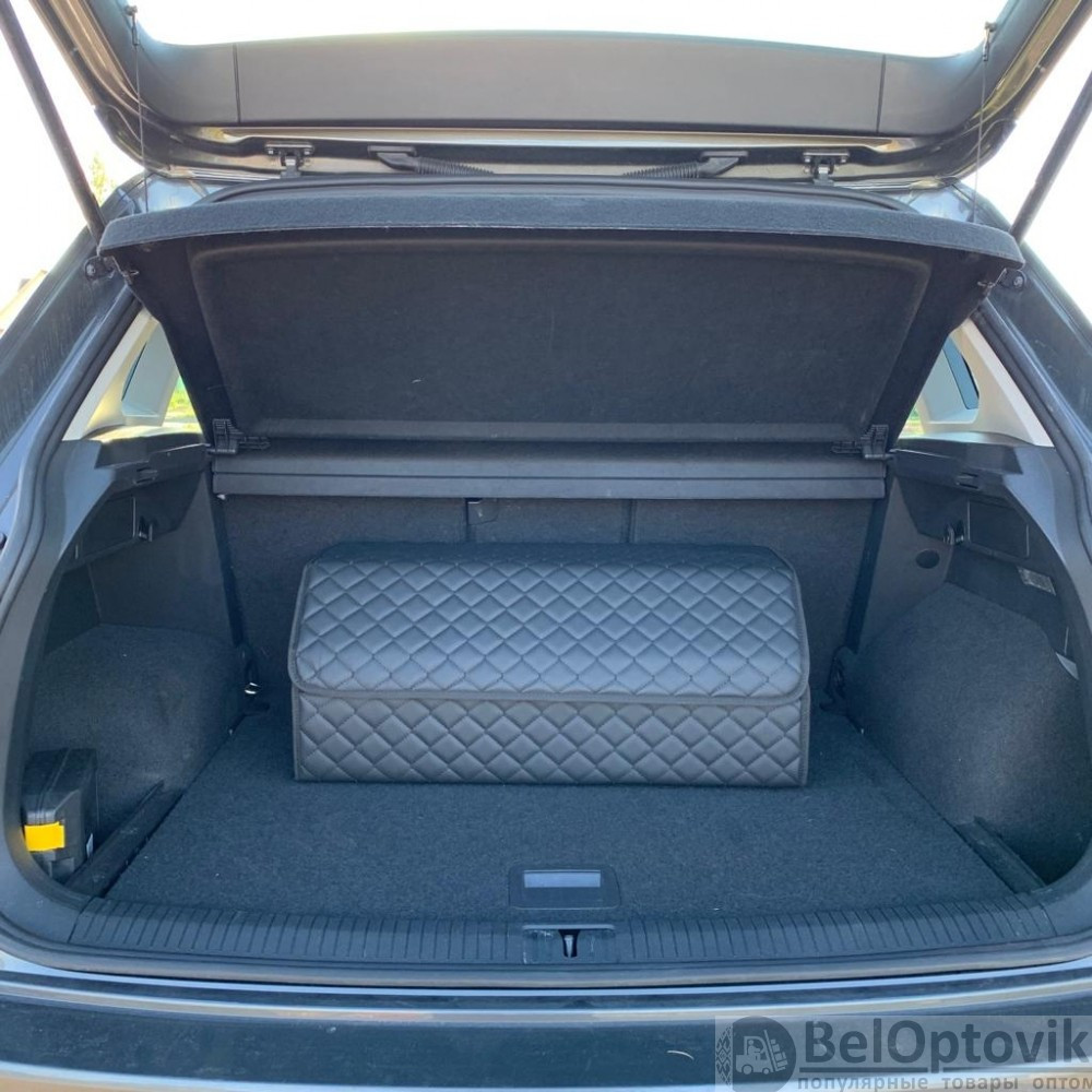 Автомобильный органайзер Кофр в багажник Premium CARBOX Усиленные стенки (размер 70х40см) Черный с красной - фото 5 - id-p180862346