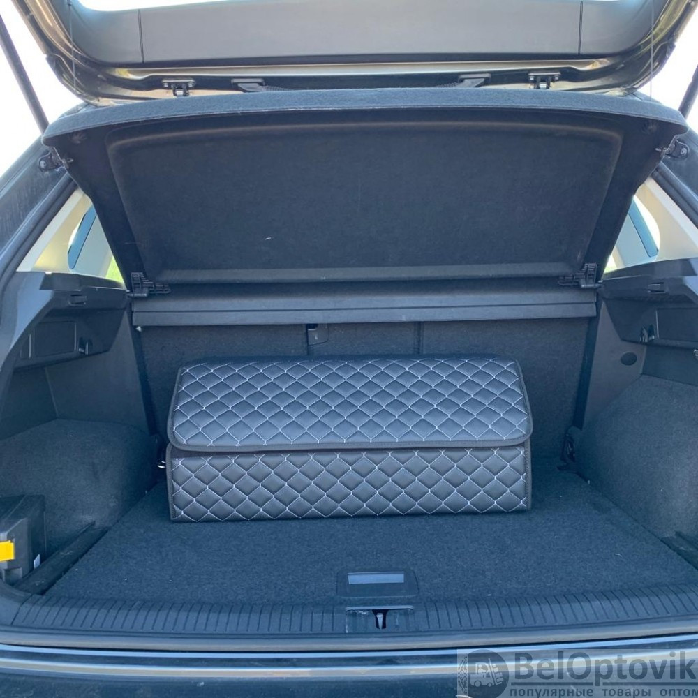 Автомобильный органайзер Кофр в багажник Premium CARBOX Усиленные стенки (размер 70х40см) Черный с красной - фото 9 - id-p180862346