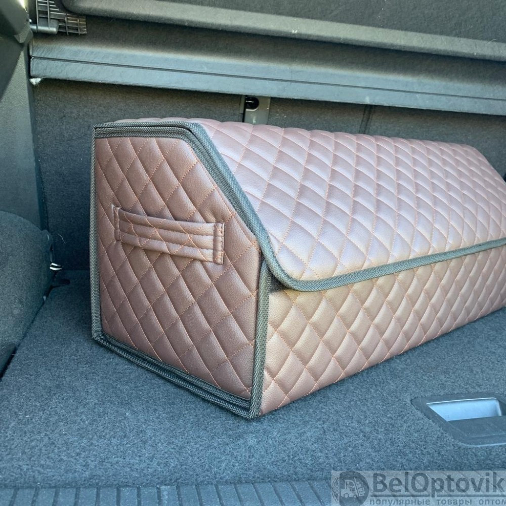 Автомобильный органайзер Кофр в багажник LUX CARBOX Усиленные стенки (размер 70х40см) Черный с красной - фото 7 - id-p180862350