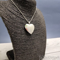 Кулон-тайник Сердце на цепочке Орнамент в серебре