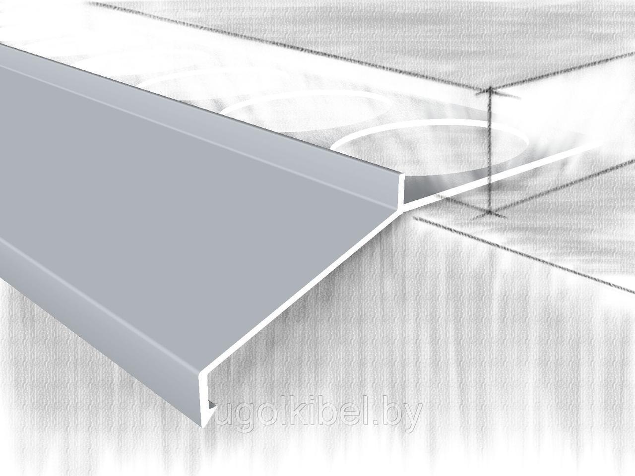 Отлив под плитку для балконов и открытых терасс 26001А, анодированный серебро 250 см - фото 1 - id-p180879752