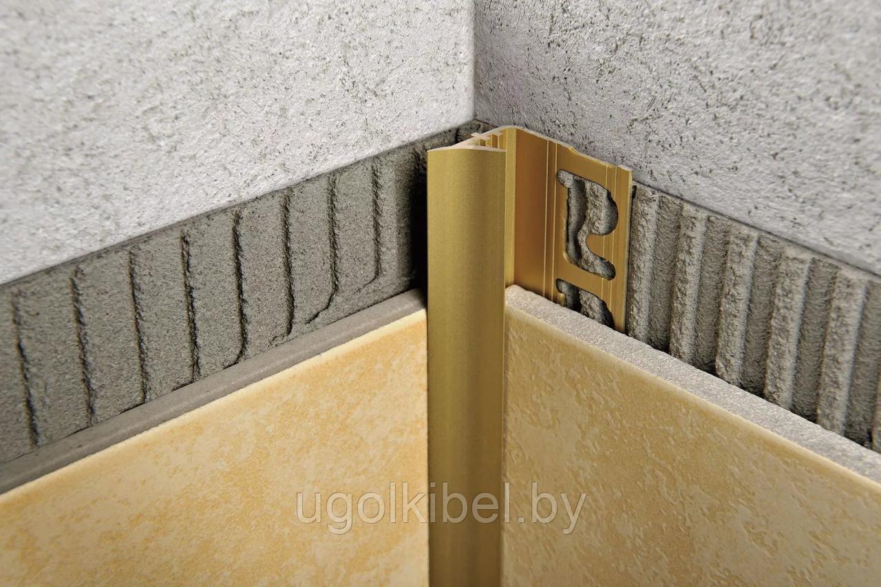 Угол для плитки внутренний алюминиевый 10 мм, анодированный золото 270 см - фото 1 - id-p180879852