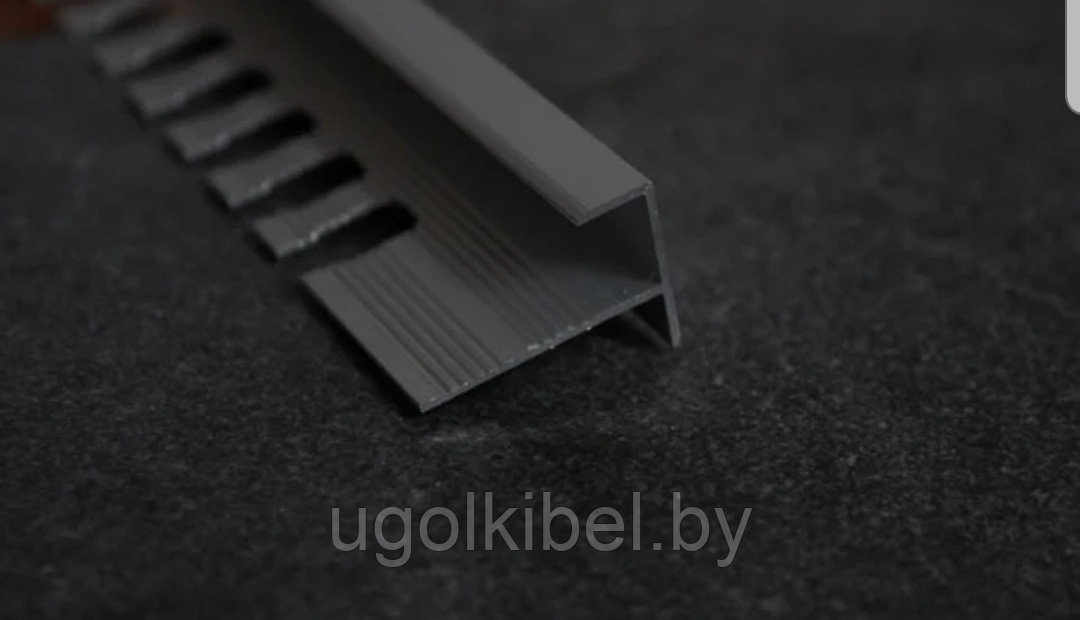 F профиль для плитки алюминиевый 12 мм, анод. серебро матовый 270 см - фото 4 - id-p180879862