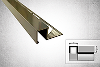 Квадратный профиль для плитки алюминиевый 12 мм, шампань 270 см