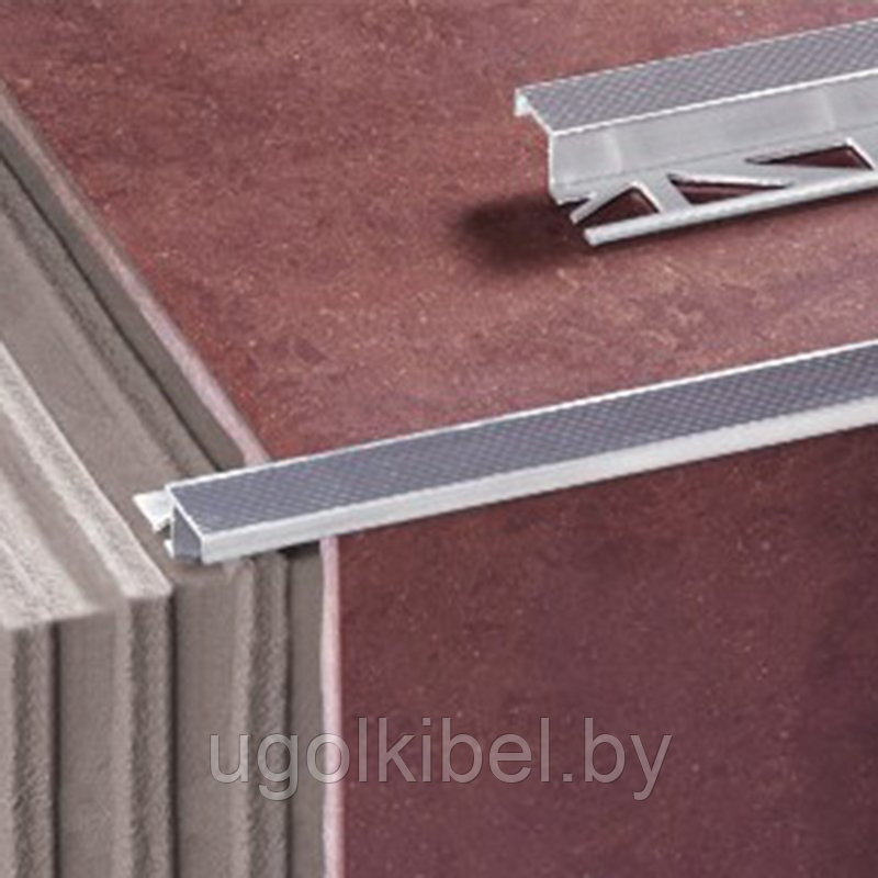 Z профиль для плитки на ступени, алюминиевый 10 мм, серебро матовый 250 см - фото 1 - id-p180879876
