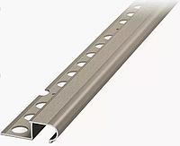 Z профиль для плитки на ступени (овал), алюминиевый 10 мм, серебро матовый 270 см