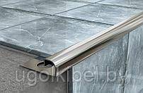 Полукруглый угол для плитки 8 мм из нержавеющей стали, с примыканием, ПОЛИРОВАННЫЙ, 250 см