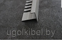 F профиль для плитки алюминиевый 10 мм, анод. серебро матовый 270 см