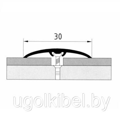 Порог алюминиевый 30 мм. 1,35 м. Орех, скрытый крепеж - фото 2 - id-p180880240