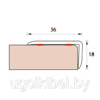Порог угловой ПВХ 36х18 мм, Ольха 1,35 м. - фото 2 - id-p180880317