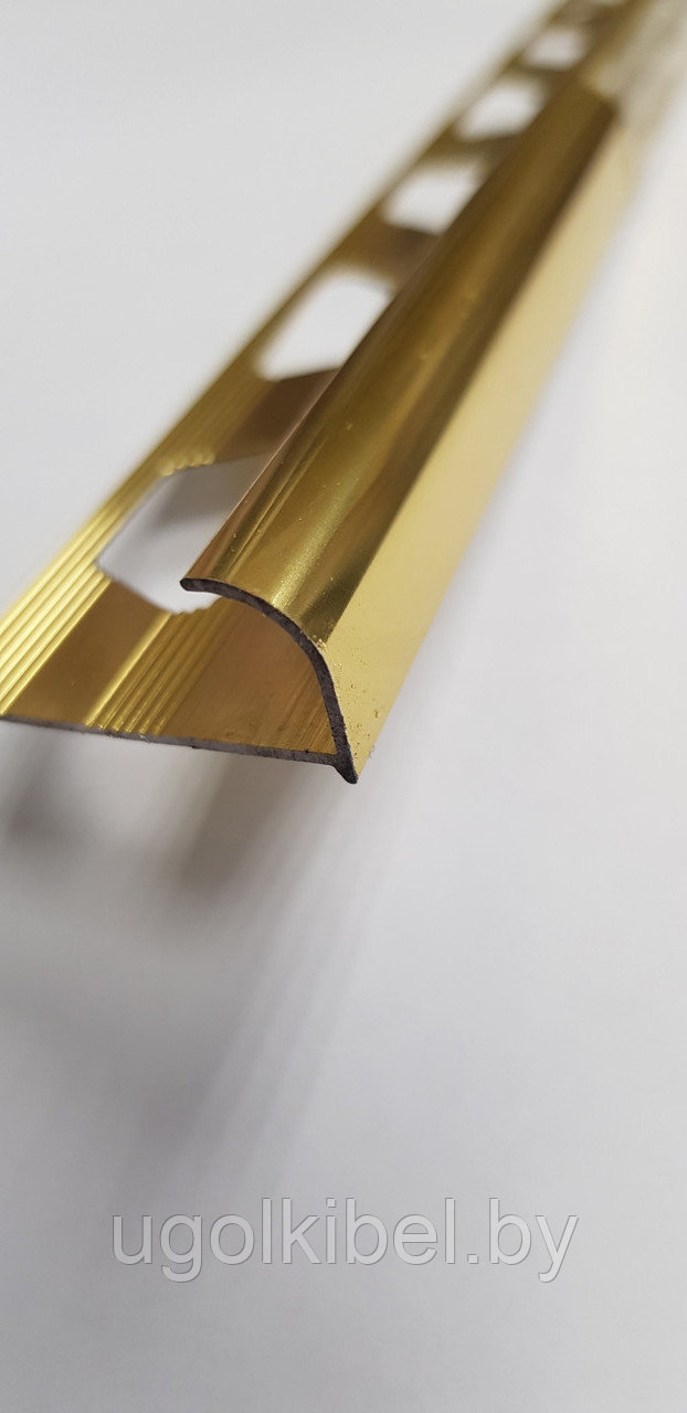 Уголок для плитки алюминиевый полукруглый 10 мм, золото глянцевое 270 см - фото 4 - id-p180880486