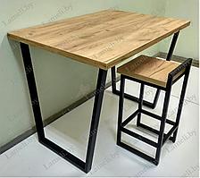 Барный стол на цельно сварном подстолье V-1 из массива ДУБА, ЛДСП или постформинга. Цвет и размеры на выбор.