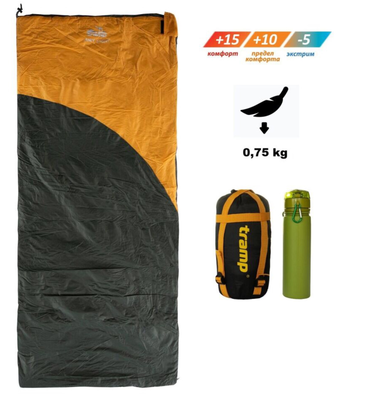 Спальный мешок Tramp Airy Light 190*80 см (правый)
