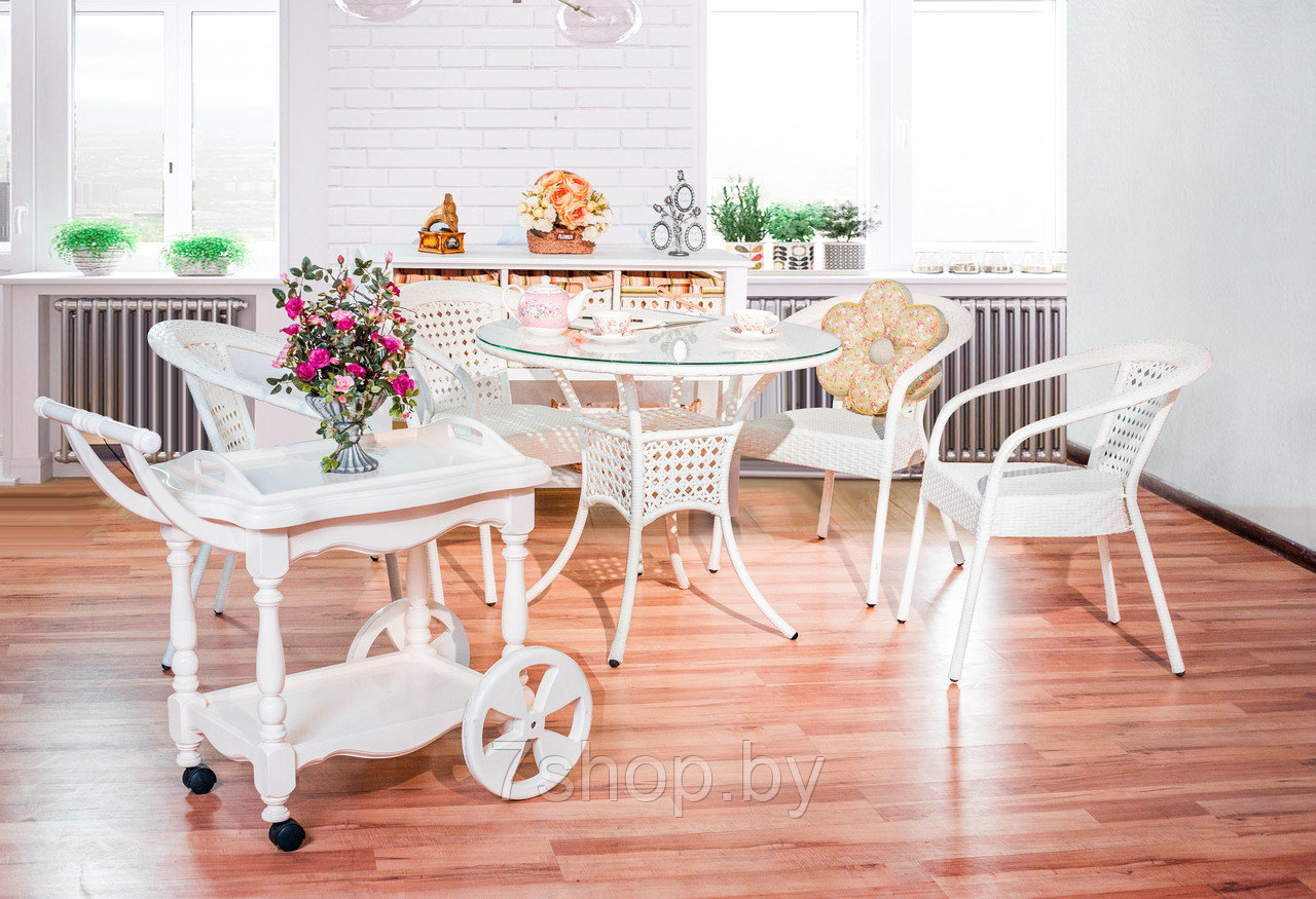 Комплект садовой мебели DECO 4 с круглым столом, белый - фото 2 - id-p178974898