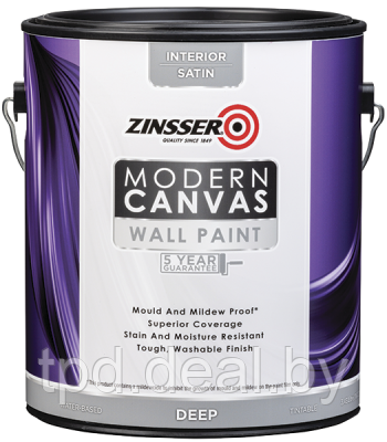 Краска Zinsser Modern Canvas,RUST-OLEUM® интерьерная самогрунтующаяся,база: Deeptone сатин - фото 1 - id-p180978219