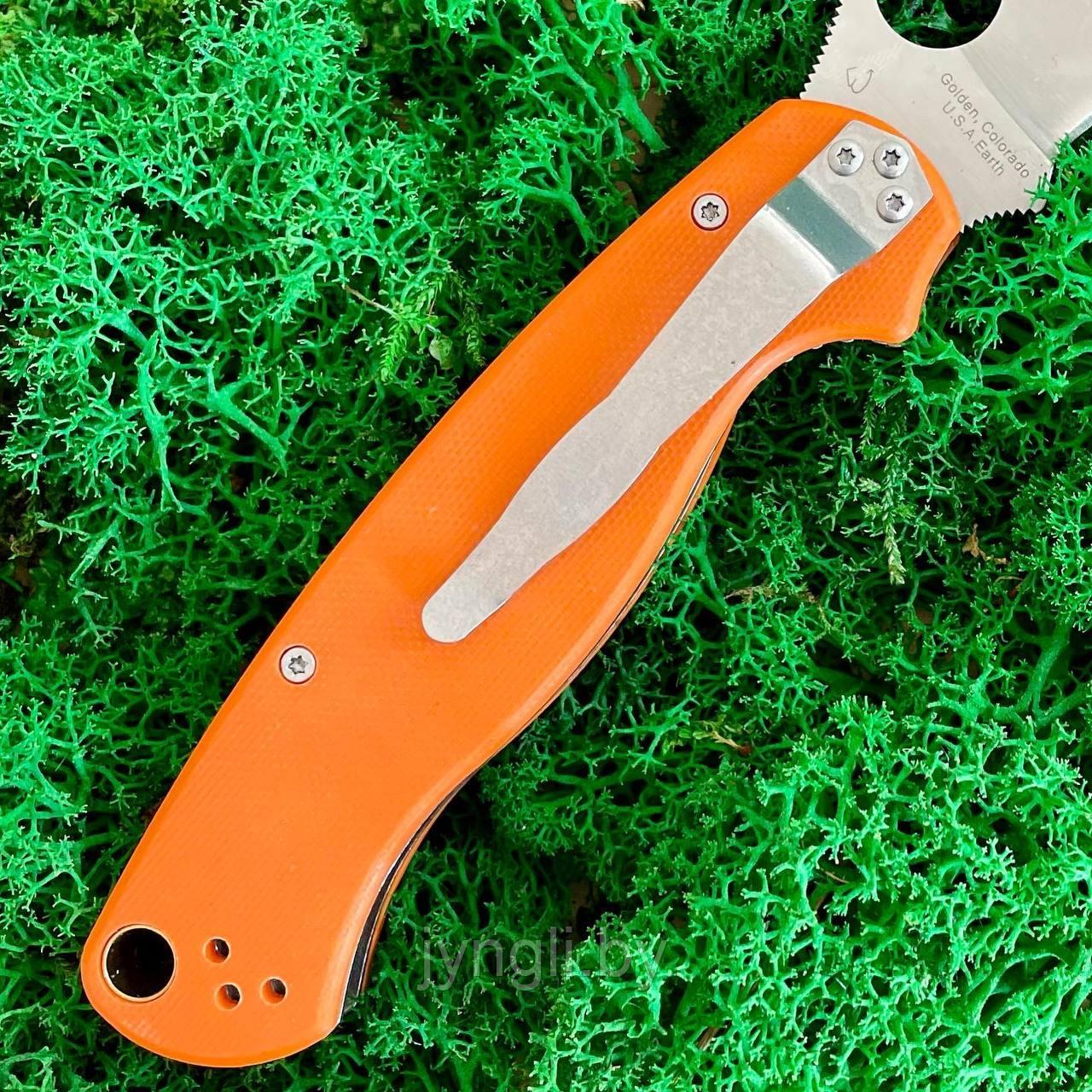 Складной нож Spyderco Military CPM S30V с насечками, оранжевый - фото 3 - id-p120813503