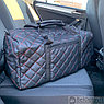 Дорожная сумка для путешествия / экокожа (50х23х23см ) Плечевой ремень Черная с красной ниткой, фото 6