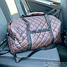 Дорожная сумка для путешествия / экокожа (50х23х23см ) Плечевой ремень Черная с красной ниткой, фото 9